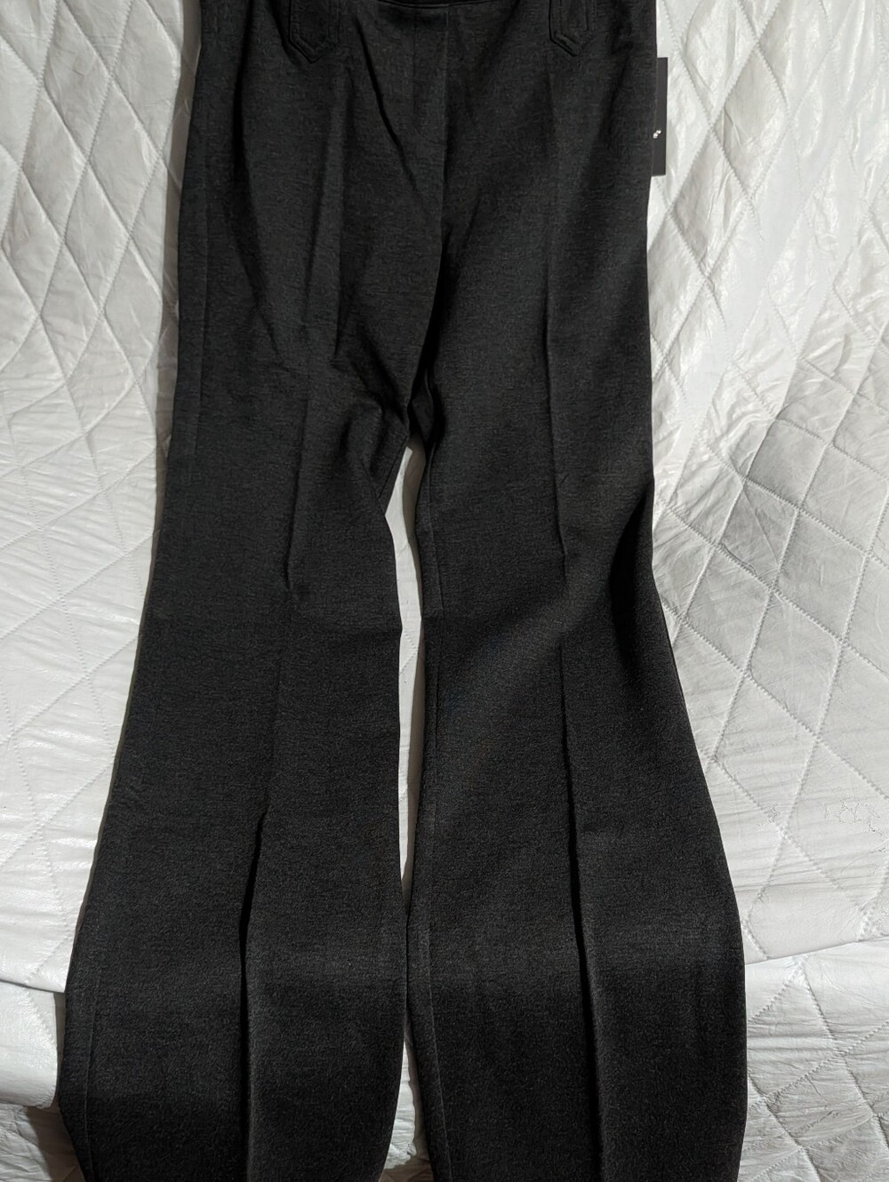 Classic Grey Boot-Cut Ponte Pants with Flare